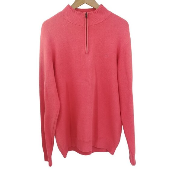 Southern Tide The Skipjack 1/4 Zip Pullover Sweater Size L Mens Golf Coral Shirt - Picture 1 of 8